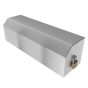 Vandal resistant four roll stainless steel toilet paper holder front angle