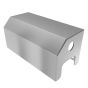 Vandal proof two roll stainless steel toilet paper holder with shroud lock front angle