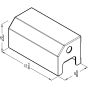 Dimensional drawing of two roll vandal proof toilet paper dispenser