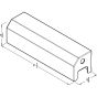 Line drawing with dimensions of four roll commercial toilet paper holder