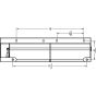 Technical drawing showing rear mounting holes for four roll toilet paper dispenser