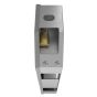Bottom isometric view highlighting drip and spray deflective design of the dispenser