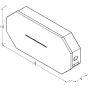 Dimensional line drawing of the vandal-resistant jumbo 2-roll dispenser