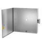 Open front view showing large internal 24x24 space and rear access panel