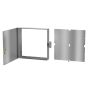 Interior of 24x24 multipurpose lock box with conduit port and rear opening