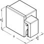 Technical front drawing showing full exterior dimensions