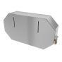 Heavy-duty stainless steel two-roll mini jumbo toilet paper dispenser front isometric view