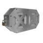 Rear isometric showing surface mounting holes and stall-mount flexibility