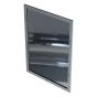 Stainless steel bezel-framed vandal resistant mirror with polycarbonate protection
