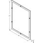 Dimensional line drawing showing multiple standard sizes