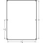 Technical drawing of mounting holes and frame depth