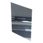 Polished stainless steel safety mirror with unbreakable design front isometric view
