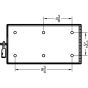 Technical rear diagram with dimensions and mounting points