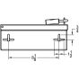 Technical drawing with 1/4” surface mounting hole placement