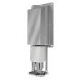 Dispenser open showing refillable 800ml soap bottle installed