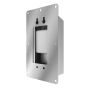 Back view showing surface mounting holes and brushed finish
