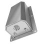 Bottom angle showing soap outlet and reinforced stainless body