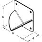  Dimensioned line drawing of CDCR-compliant toilet paper holder