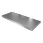 Front view of 36-inch vandal resistant 12-inch deep stainless steel utility shelf