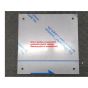 Protective plastic covering mirror like finish that must be removed prior to installation.