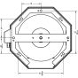 VSP-JRDx1 technical back view line drawing with mounting hole placements detailed