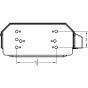 Technical back panel drawing with 3/8” mounting holes