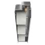 Bottom view displaying spray and drip deflective design with padlock shroud