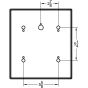 Rear technical drawing showing mounting hole layout