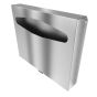Front view of vandal resistant stainless steel toilet seat cover dispenser