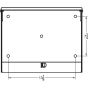Technical drawing of rear mounting hole configuration