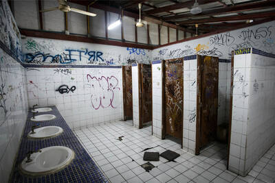 Graffiti Vandalism in Public Restroom