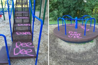 Northborough Playground Vandalized