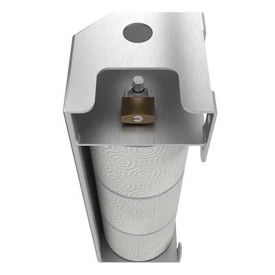 Bottom - Vandal Resistant High Capacity Three Roll Shrouded Stainless Commercial Toilet Paper Holder