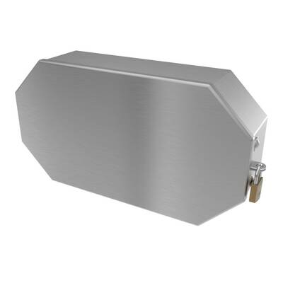 Front - Vandal Resistant High Capacity Universal Door & Padlock - Mini Jumbo Two Roll Toilet Paper Holder
