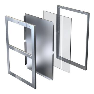 Opened - Full Frame Vandal Resistant / Anti-Graffiti Restroom Security Mirror with Sacrificial Plexiglass